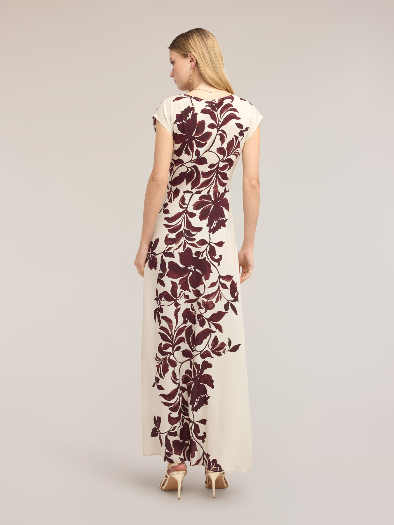 Long viscose dress with print image number 1