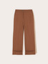 Pantalon large en tissu technique m&eacute;lang&eacute; coton image number 3