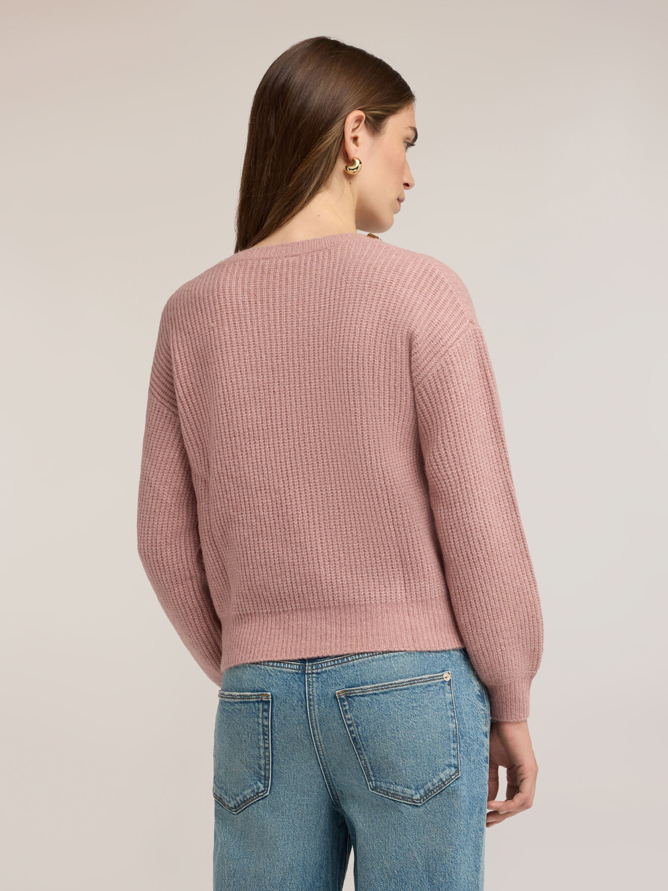 Ribbed alpaca-blend sweater with stones image number 1