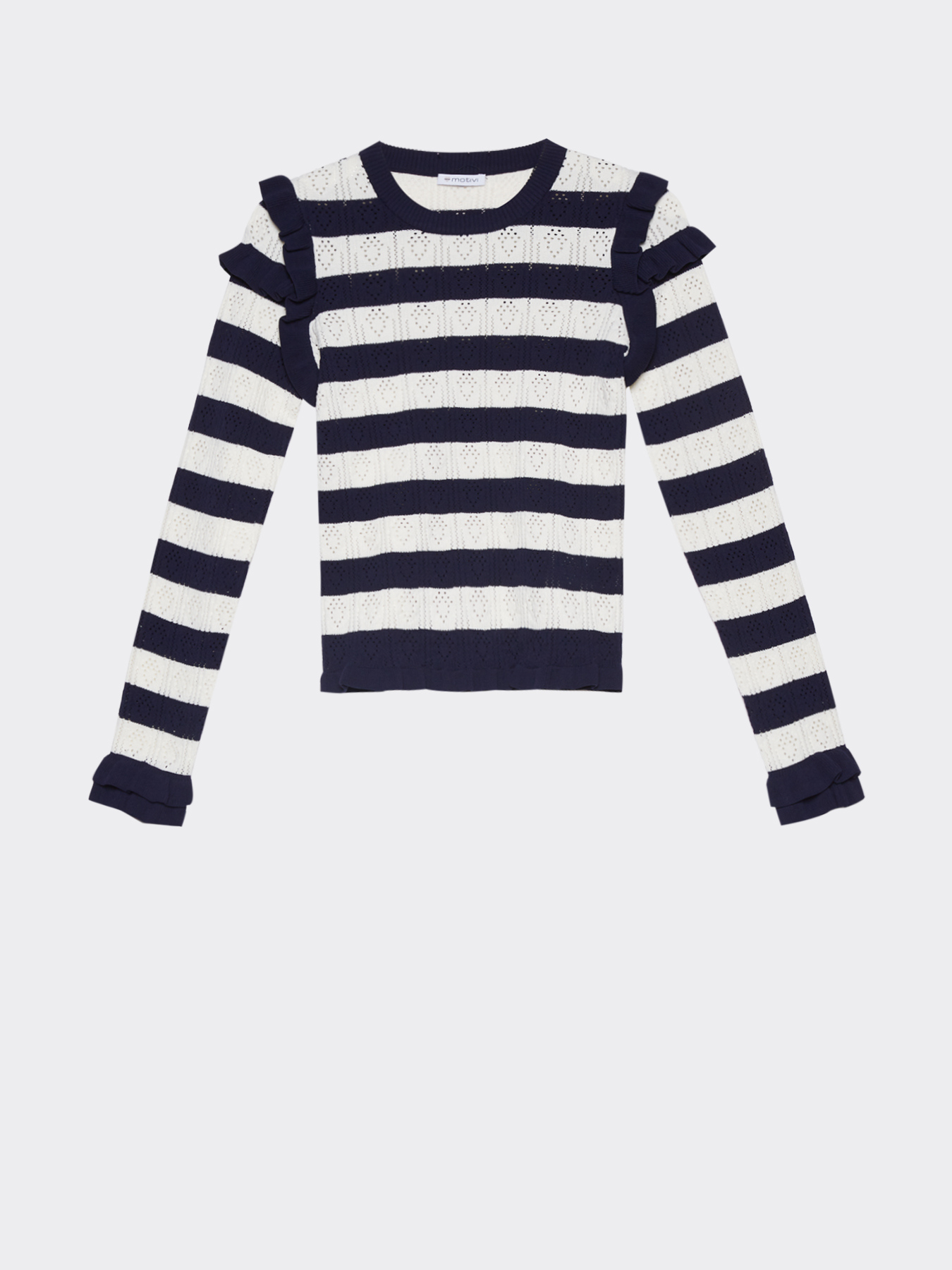 Maglia traforata a righe image number 3