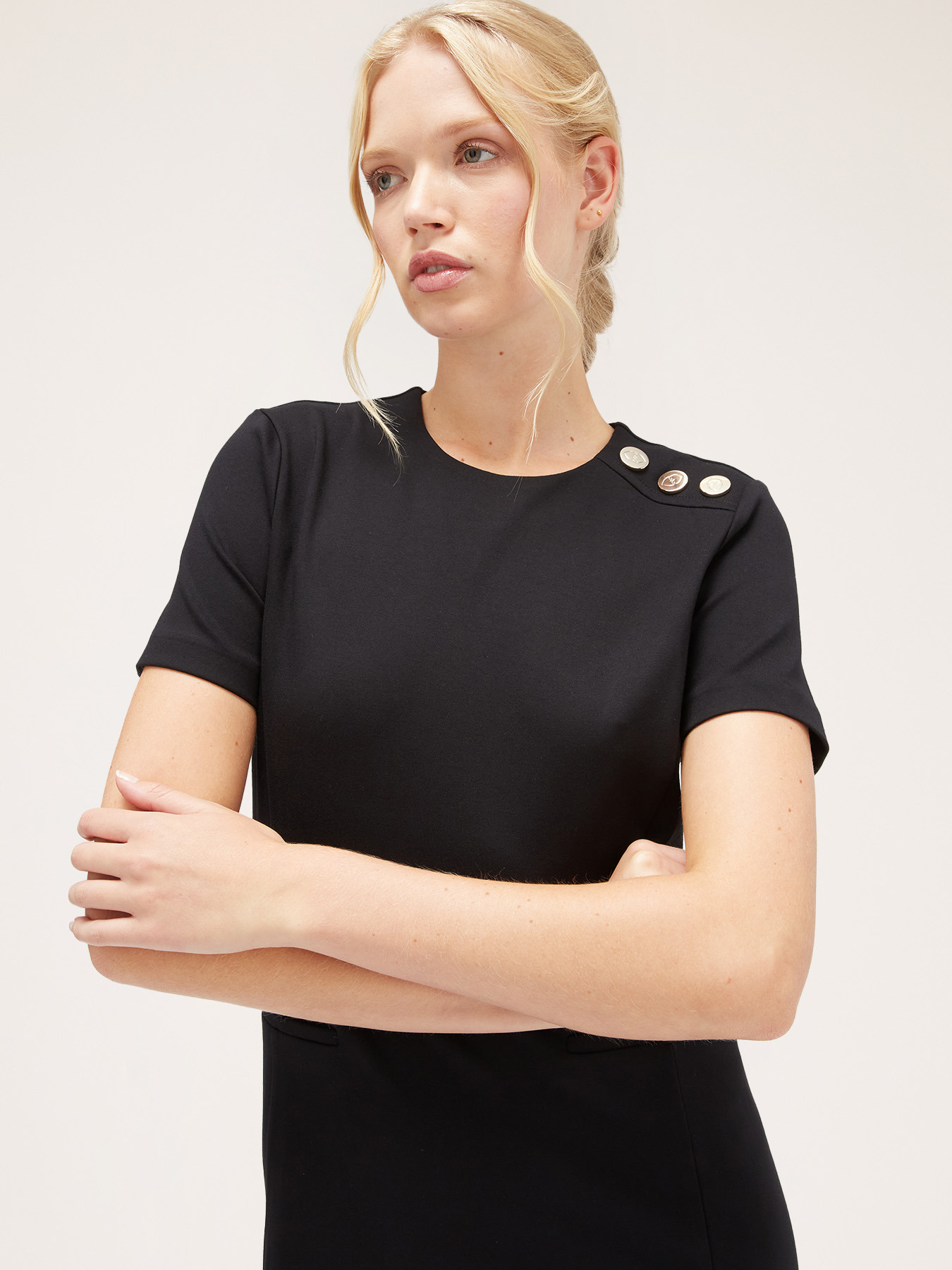 Mini dress with button feature image number 2