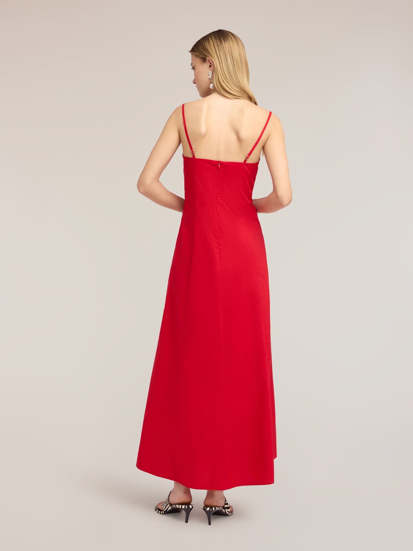 Langes A-Linien-Kleid aus Popeline mit Bustier image number 1