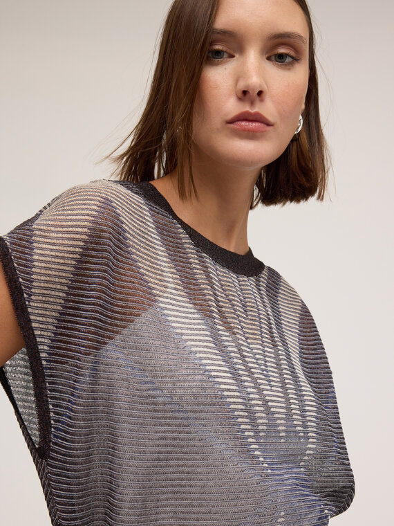 Kimono-Oberteil mit geometrischem Muster und Top