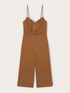 Salopetă din poplin cu curea și pantalon palazzo image number 4