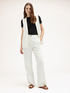 Flowing pinstriped palazzo trousers image number 4