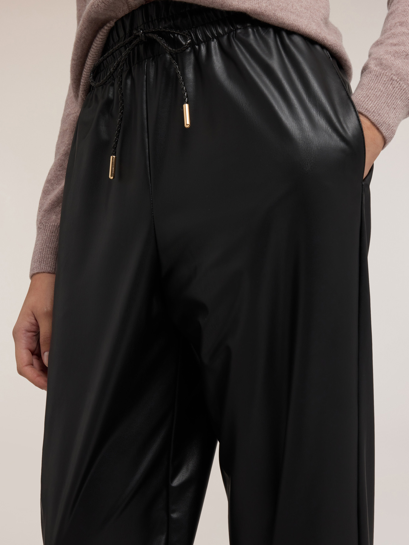 Coated fabric jogger pants image number 3