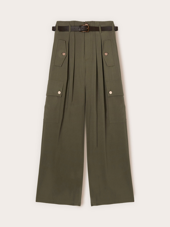 Pantaloni palazzo con tasche cargo