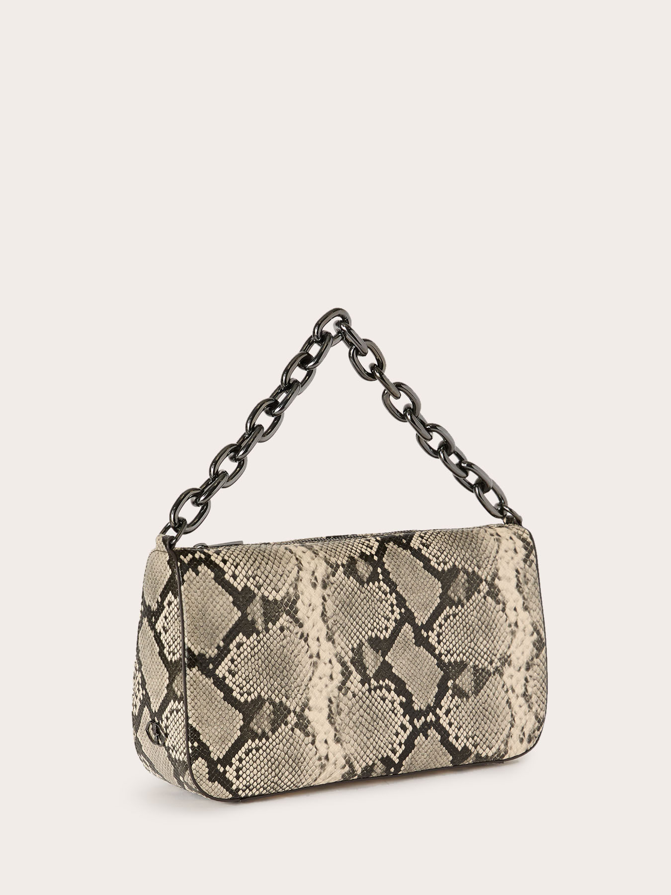 Sac &agrave; bandouli&egrave;re en tissu enduit imprim&eacute; python image number 3