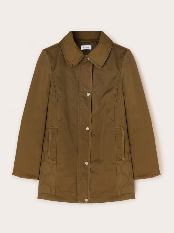 Quilted jacket in nylon and satin