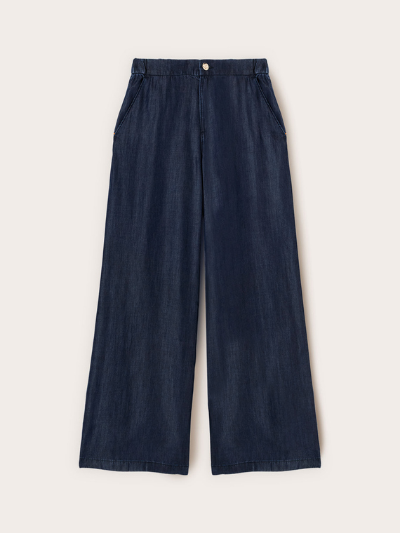 Jeans palazzo en denim lyocell