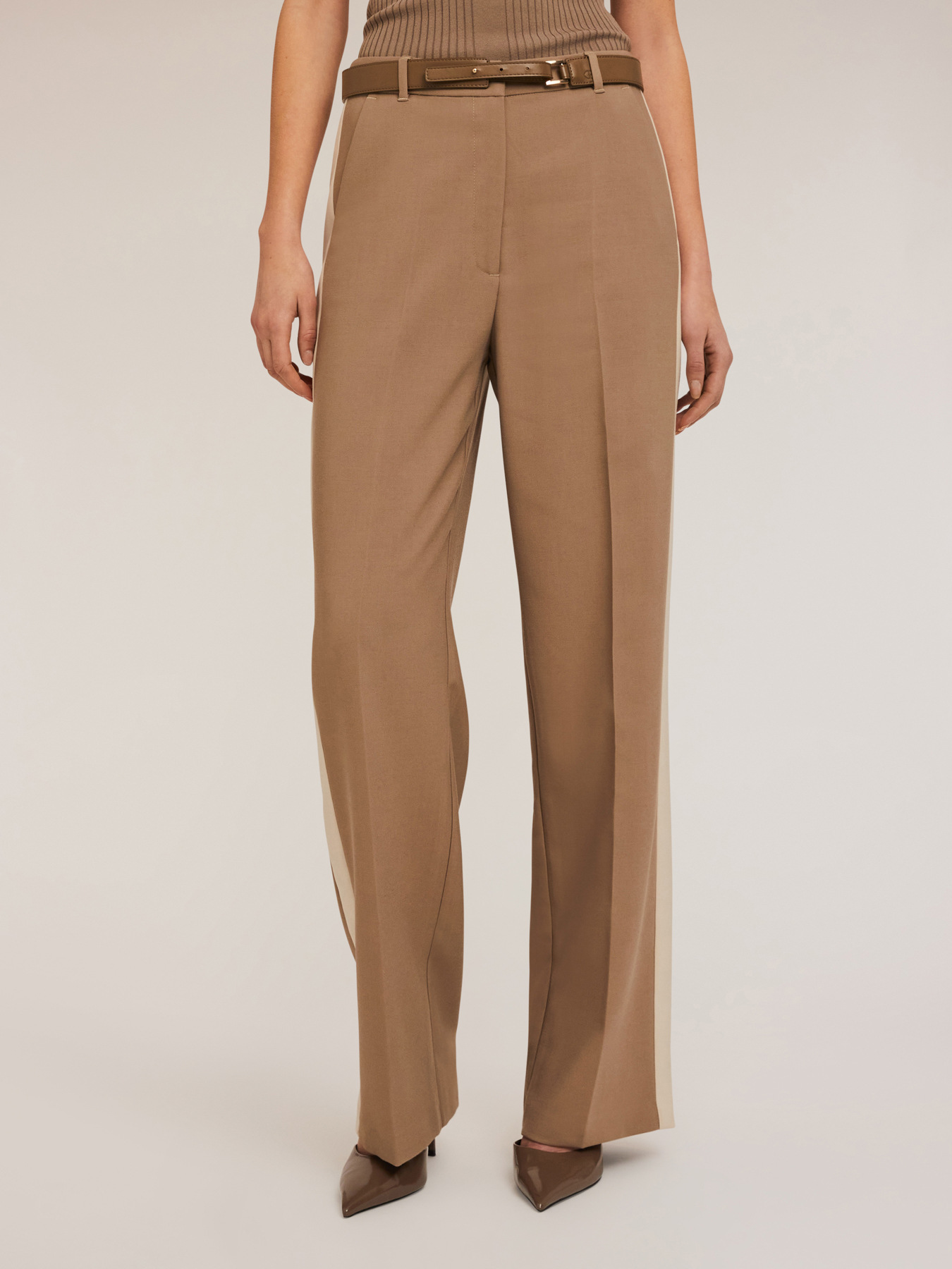 Pantaloni palazzo con banda laterale image number 2