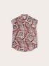 Cotton muslin shirt with print image number 4
