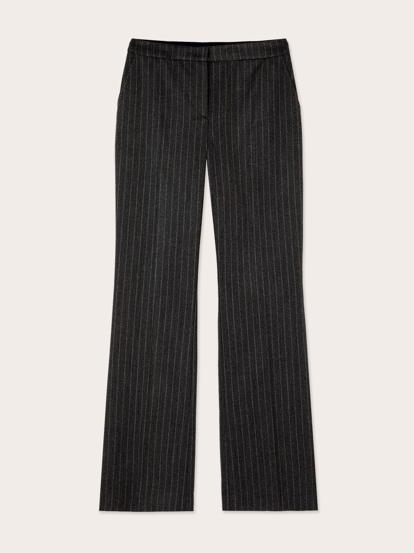 The Tailoring Lab pinstriped flared trousers image number 4