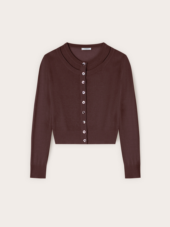 Cardigan aus Leinenmischung