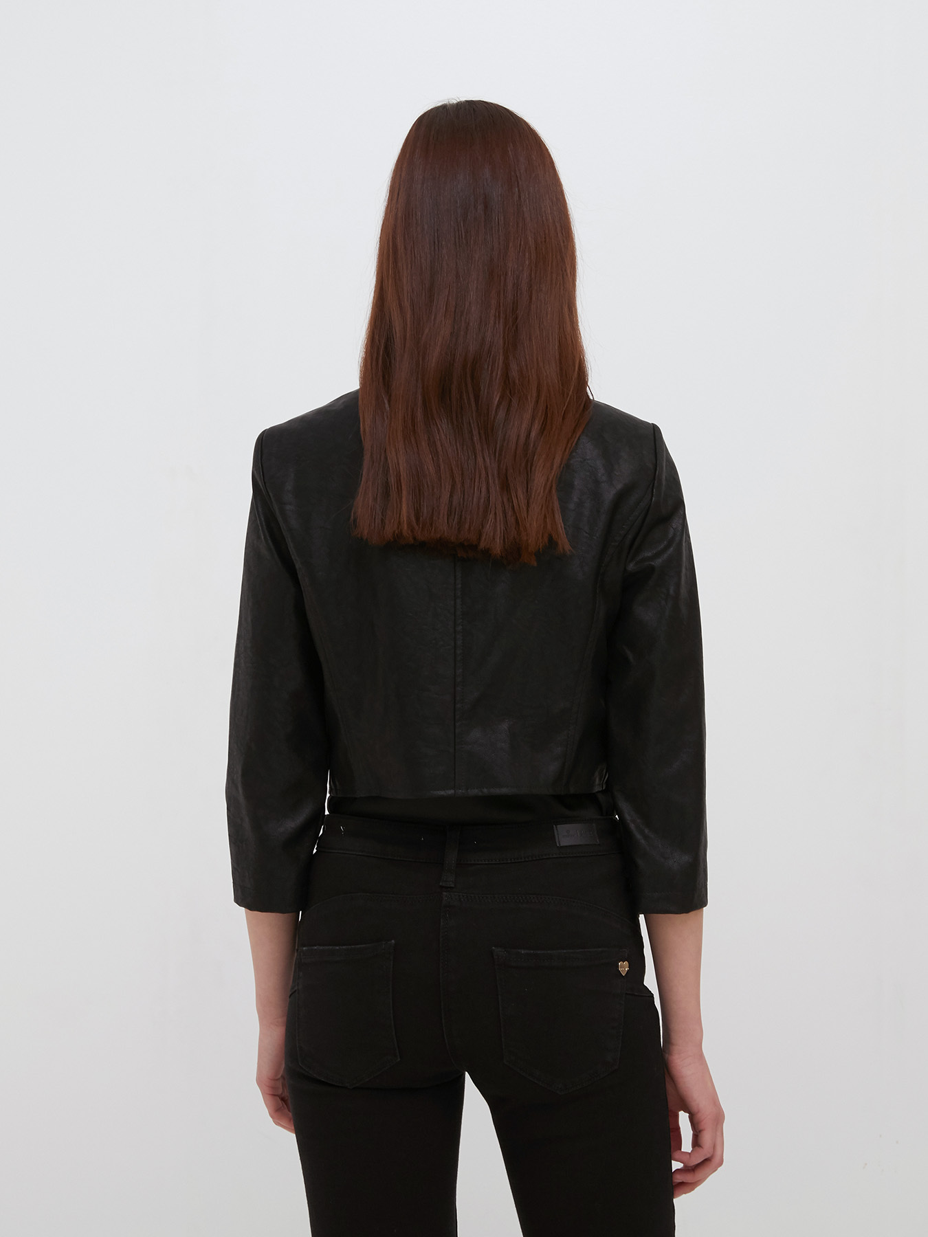 Blousonjacke aus Lederimitat ohne Kragen image number 1