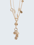 Multi-strand necklace with hammered-effect charms image number 1