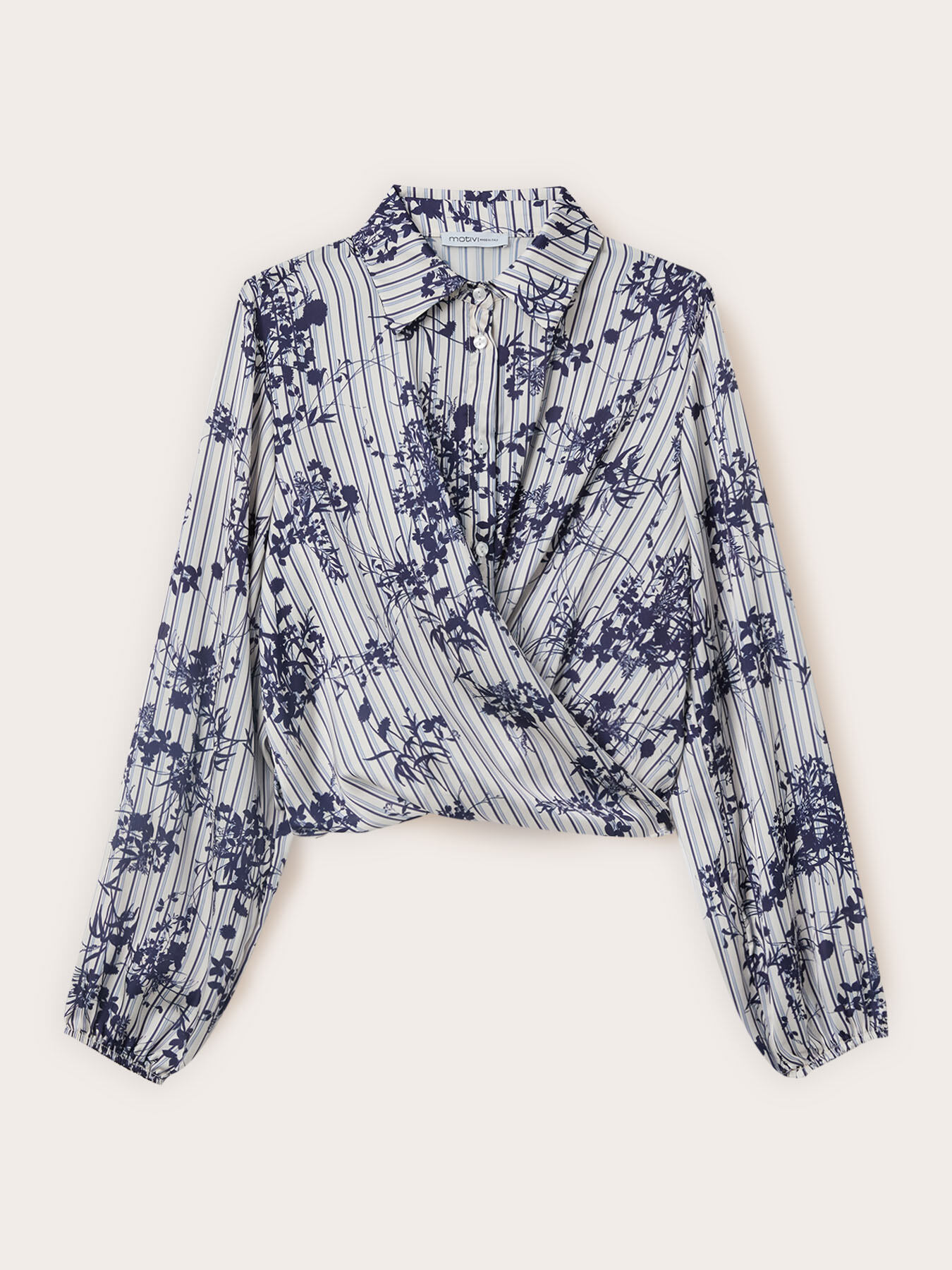Bluse aus Satin mit Print und Drapierung image number 4
