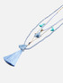 Mehrreihige Halskette mit blauen Steinen image number 1