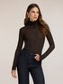 Striped cashmere blend turtleneck with ruching image number 0