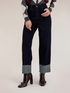 High-waisted cropped jeans with cuff image number 1