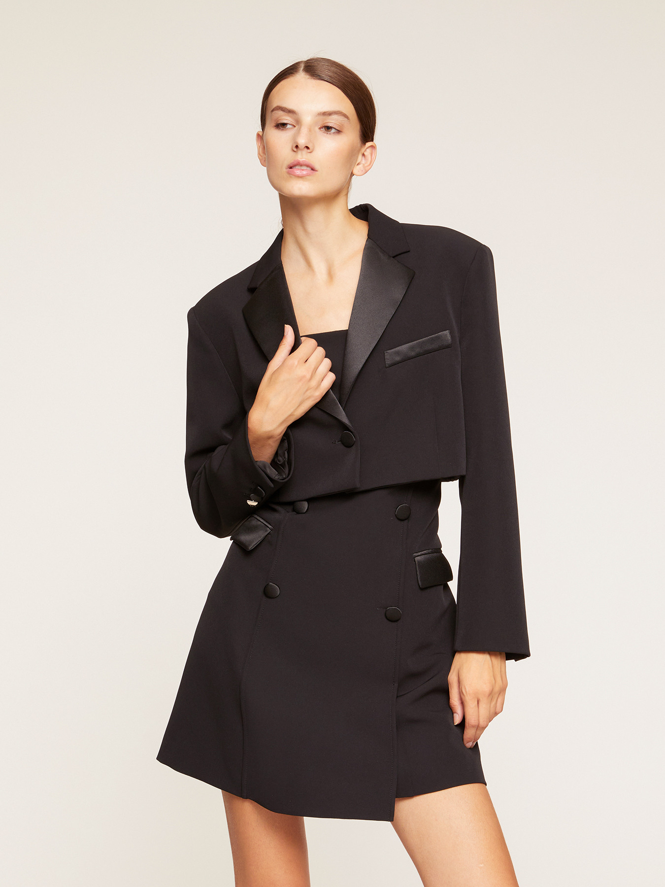 SARTORIA - Giacca spencer con inserti in raso image number 2