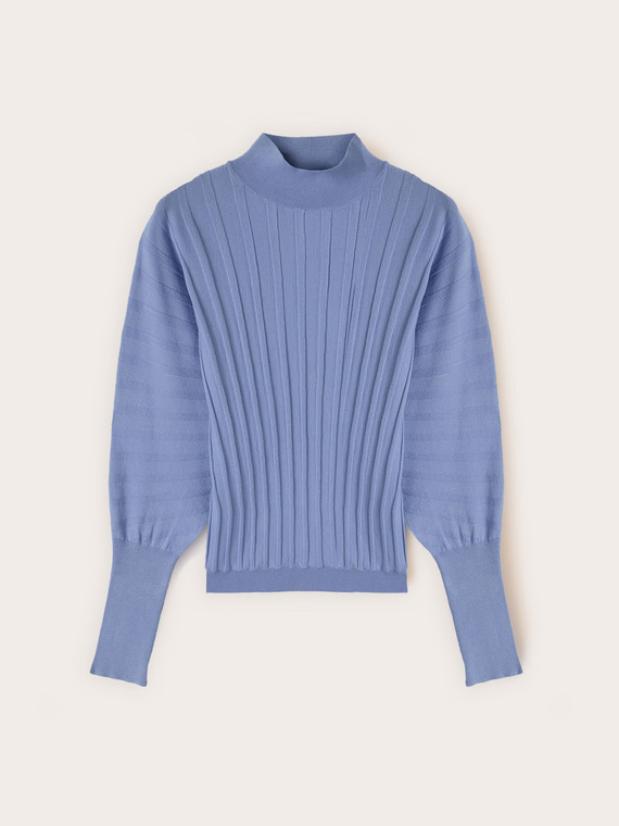 Flat rib knit sweater