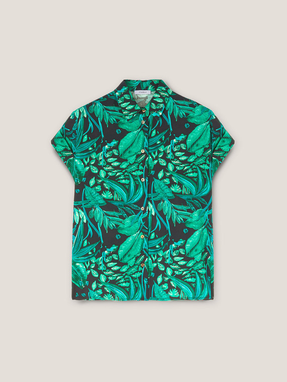 Kimonohemd mit Dschungel-Muster