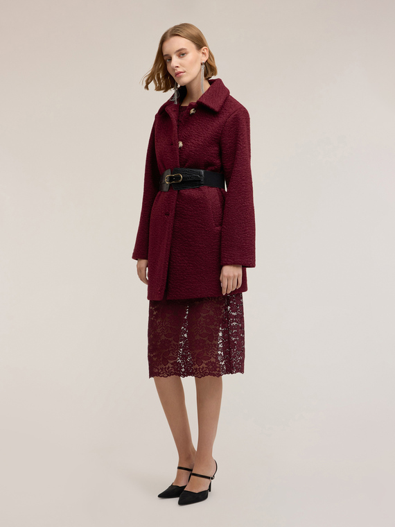 Boucl&eacute; wool coat