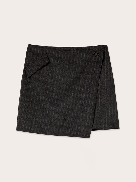 The Tailoring Lab pinstriped wrap miniskirt