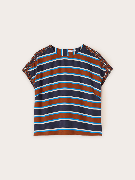 Striped pattern kimono blouse