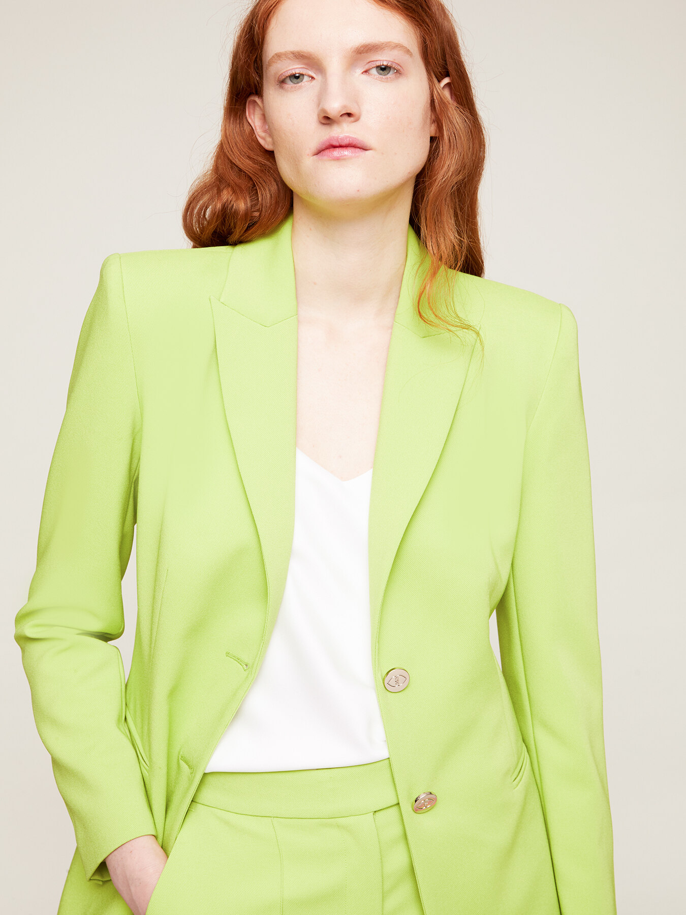 Single-breasted solid colour blazer image number 0