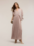 Metallic pleated long dress image number 0