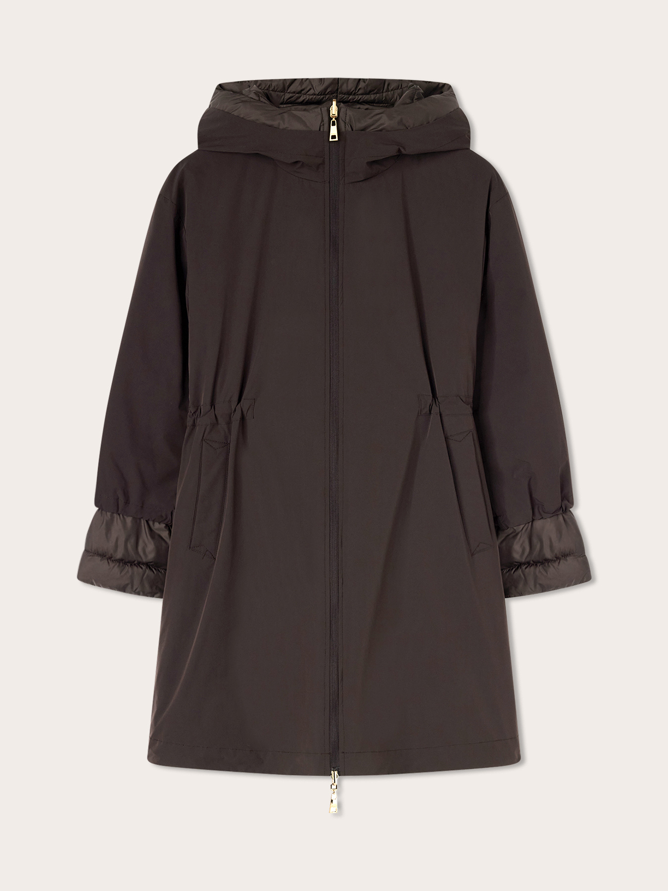 Padded parka with hood and drawstring image number 4