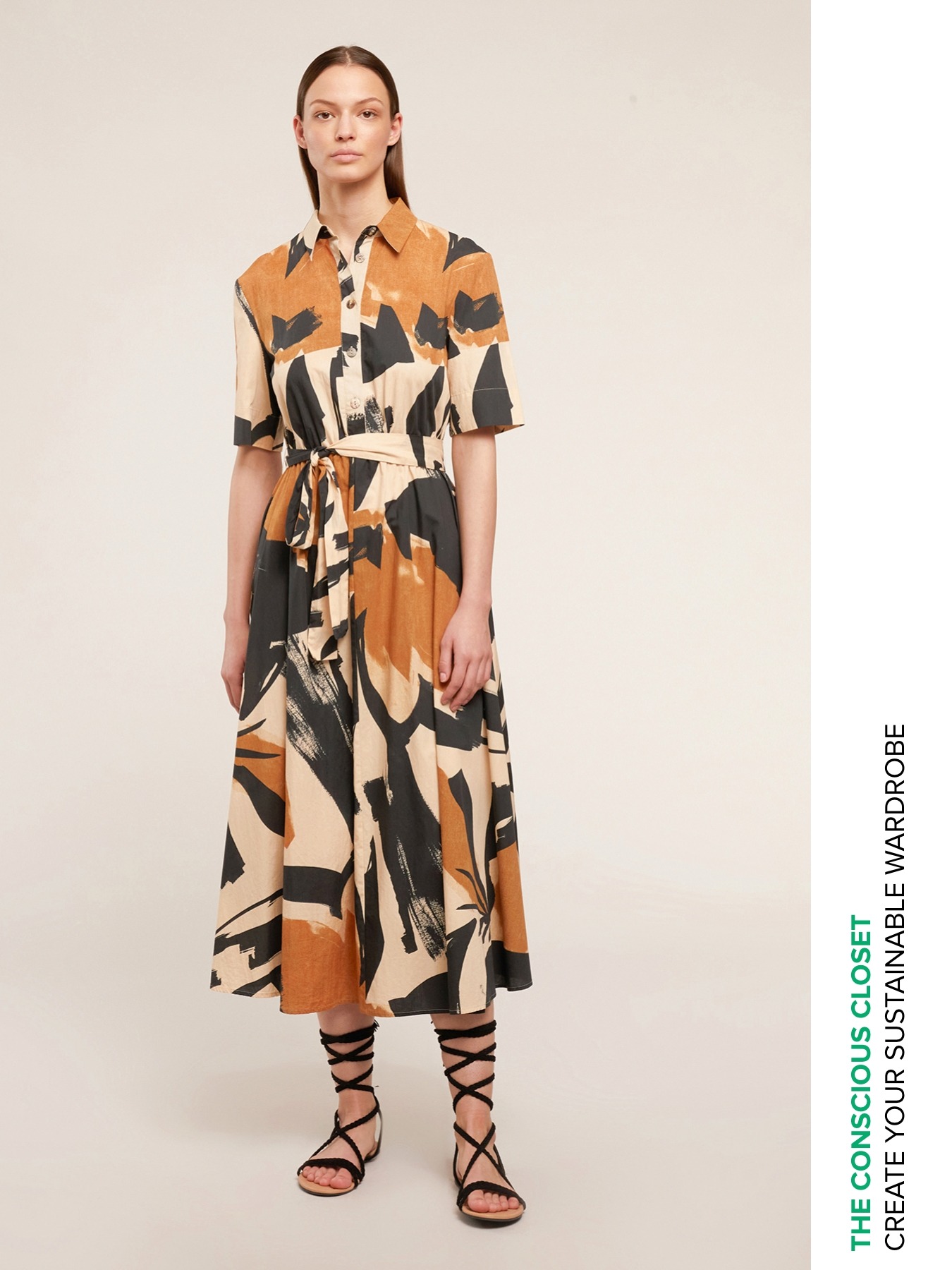 Chemisier dress with ethnic print image number 0