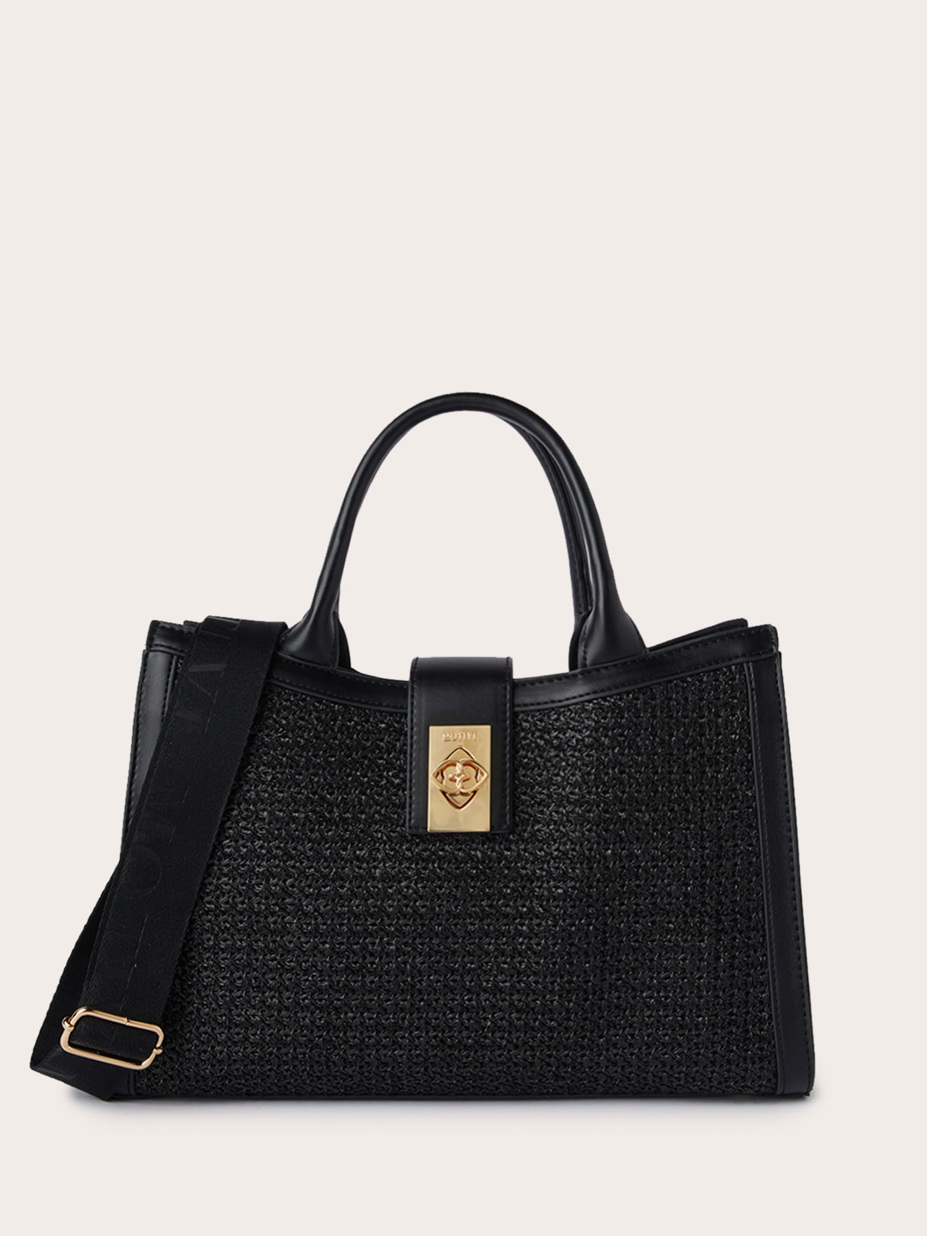 Borsa a bauletto in rafia image number 0