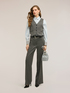 Pinstripe palazzo pants with micro sequins image number 0