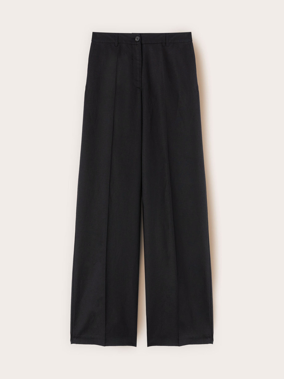 Wide-leg trousers in linen blend
