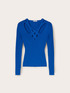 Ribbed sweater with knitted neckline image number 4
