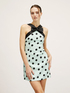 Polka dot patterned mini dress with bow image number 2