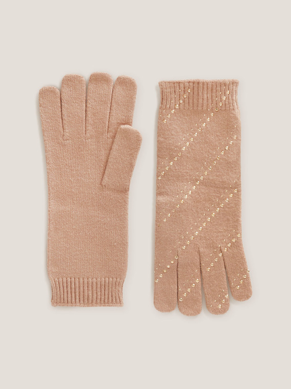 Handschuhe mit Mikro-Strass und Nieten