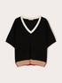 V-neck sweater with contrasting trims image number 4