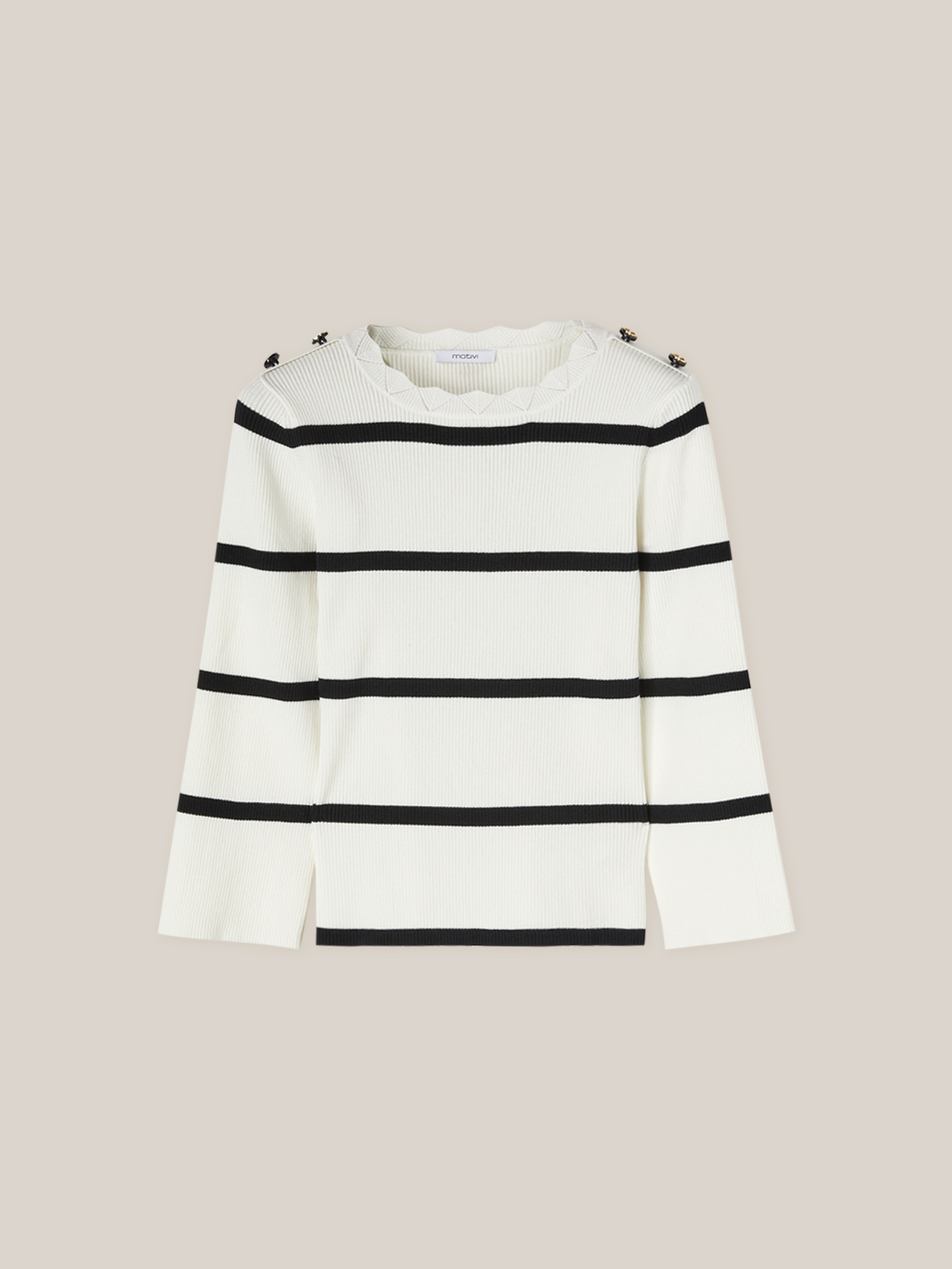 Jersey de canal&eacute; con estampado de rayas image number 3