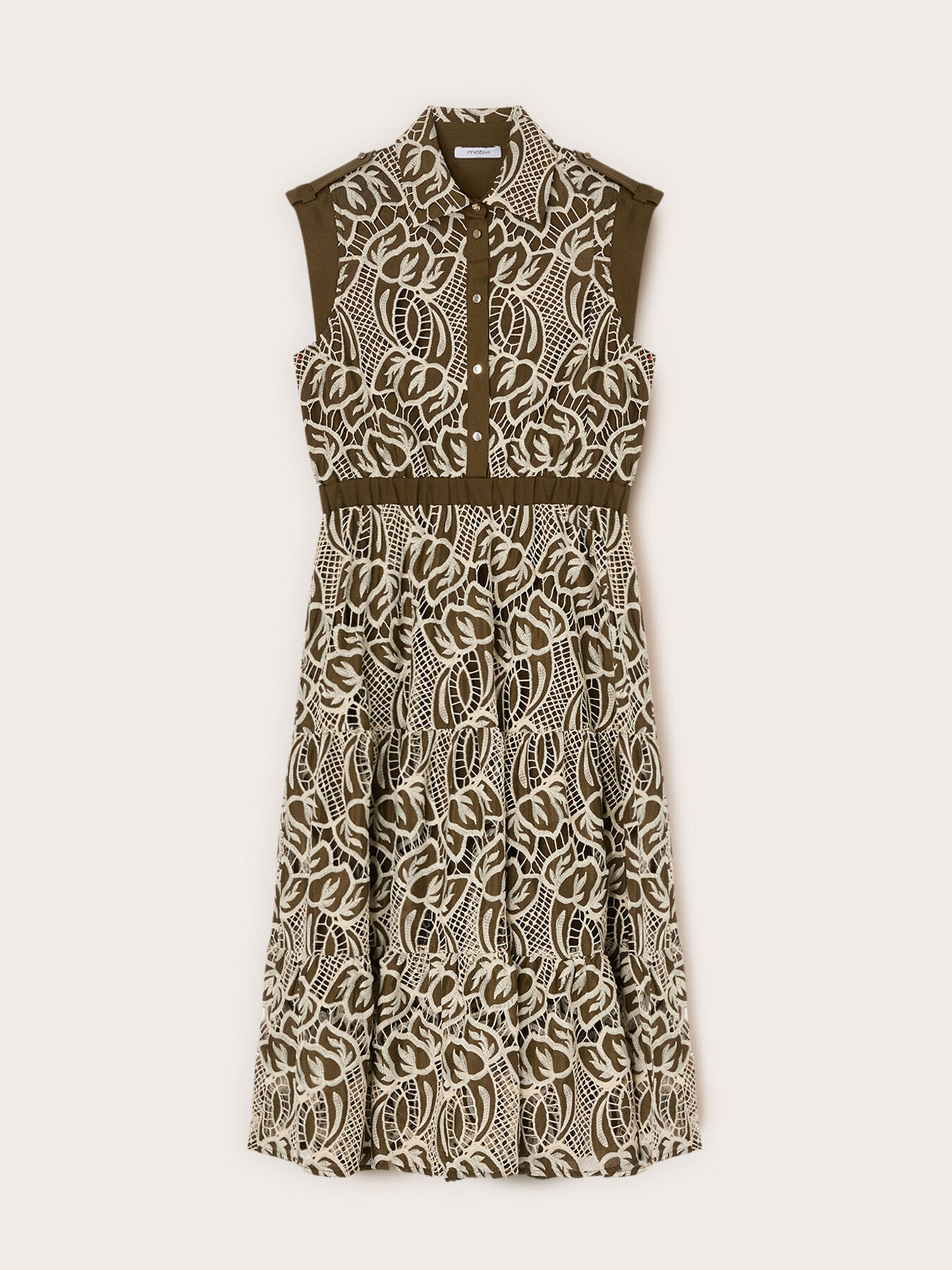 Rochie tip cămașă din sangallo image number 4