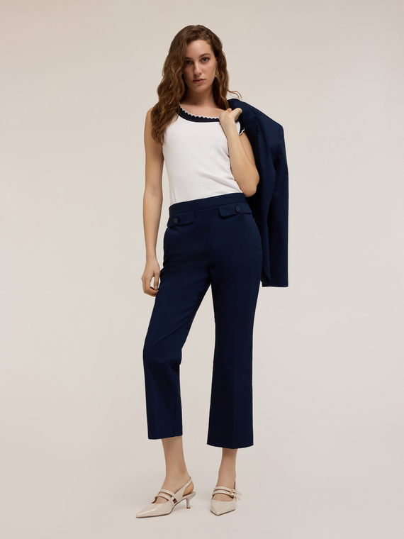 Motivi Top con bordi in maglia Donna, Bianco, Taglia XS