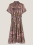 Hemdblusenkleid aus Georgette mit Blättermuster image number 4