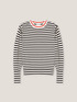 Striped sweater with puff sleeves image number 3