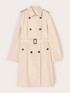 Trench ceintur&eacute; double boutonnage m&eacute;lange coton image number 4