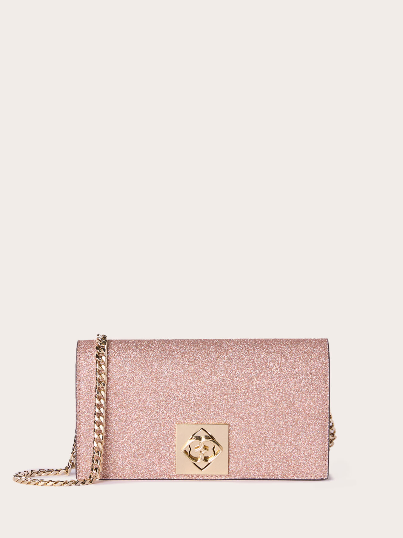 Bolso Wallet en tejido revestido con purpurina image number 1