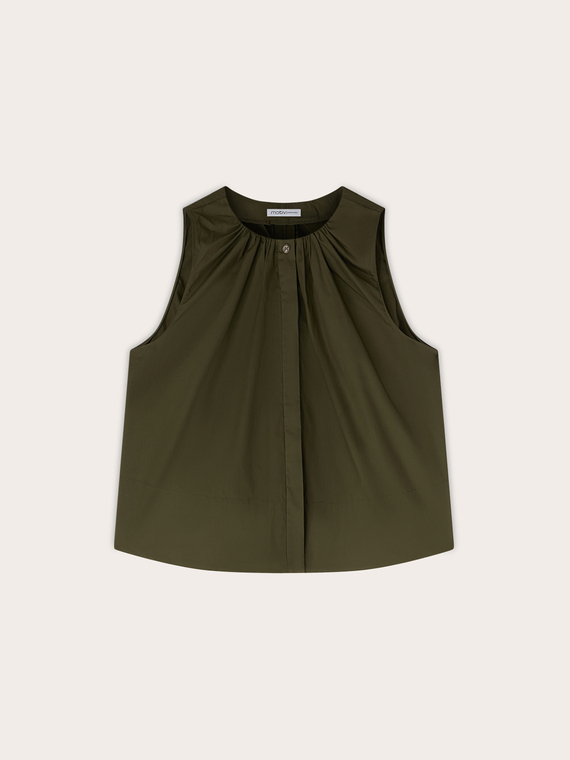 Poplin blouse with draping