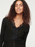 V-neck sweater with lace image number 2